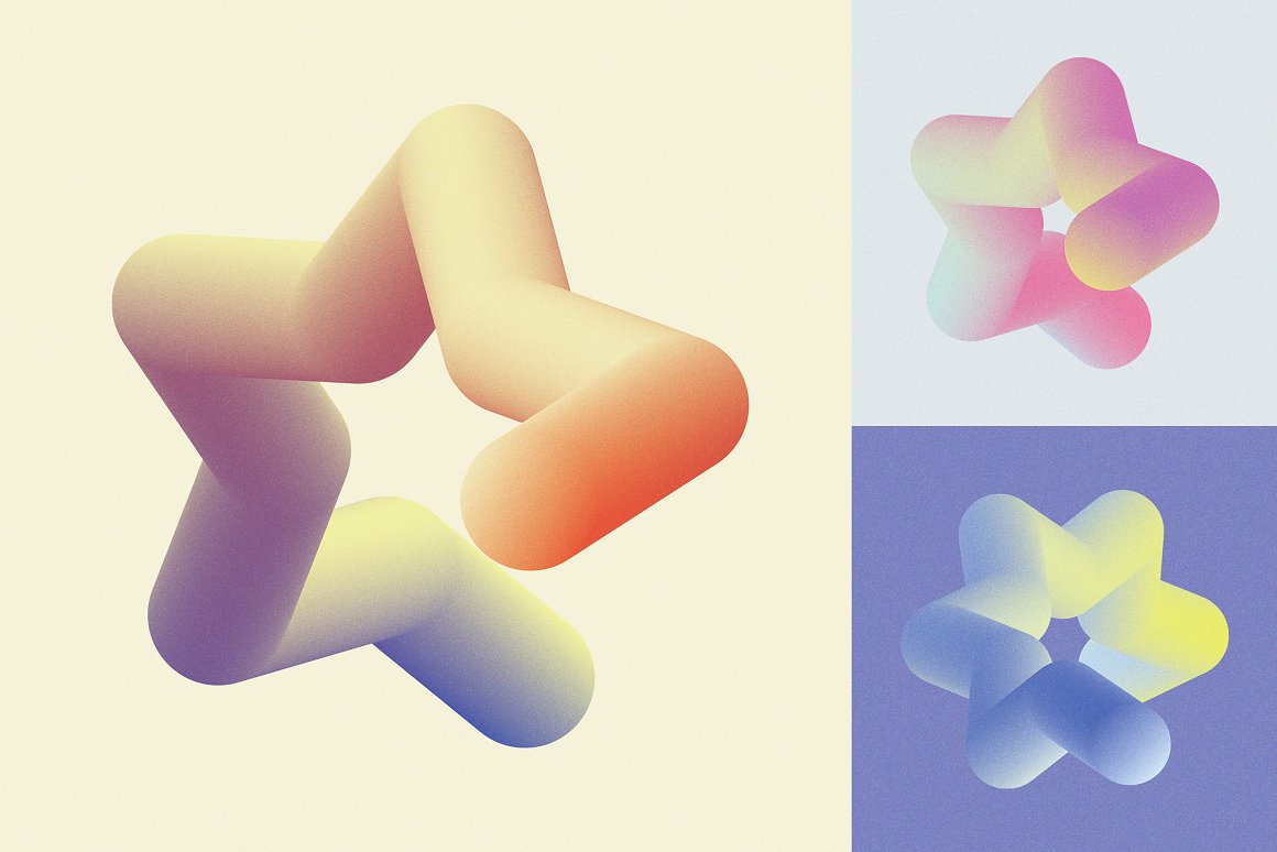 166款未来超现实主义抽象3D立体几何噪点渐变背景图片设计素材合集 Blender – Gradient Blends Collection . 第14张
