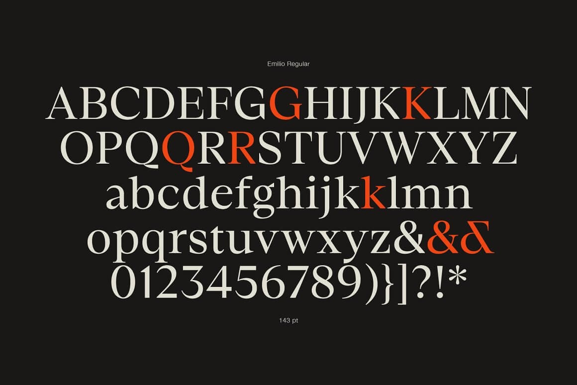 Emilio现代衬线英文字体完整版 设计素材 第3张