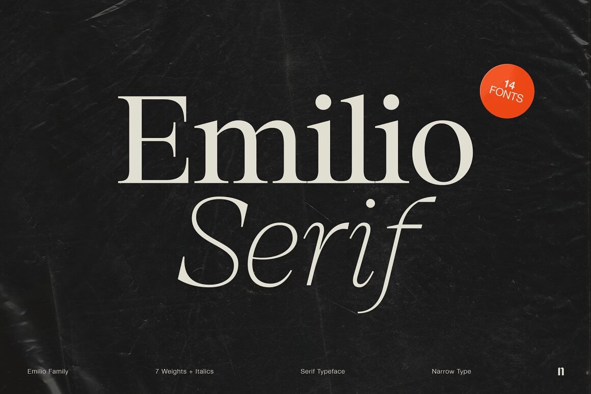 Emilio现代衬线英文字体完整版 设计素材 第1张