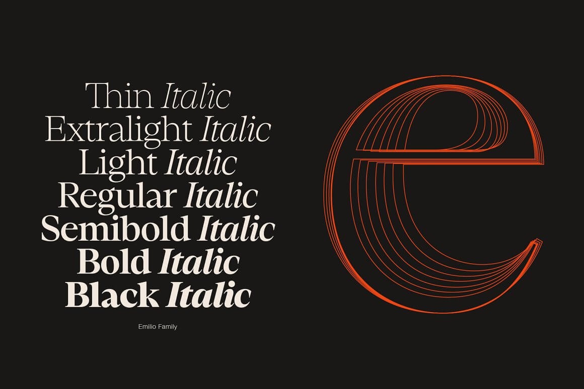 Emilio现代衬线英文字体完整版 设计素材 第2张