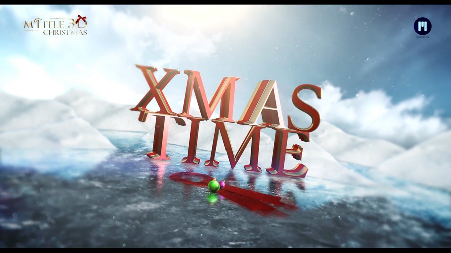 FCPX插件：15个圣诞节日主题3D三维文字标题动画预设 MotionVFX – mTitle 3D Christmas 插件预设 第10张