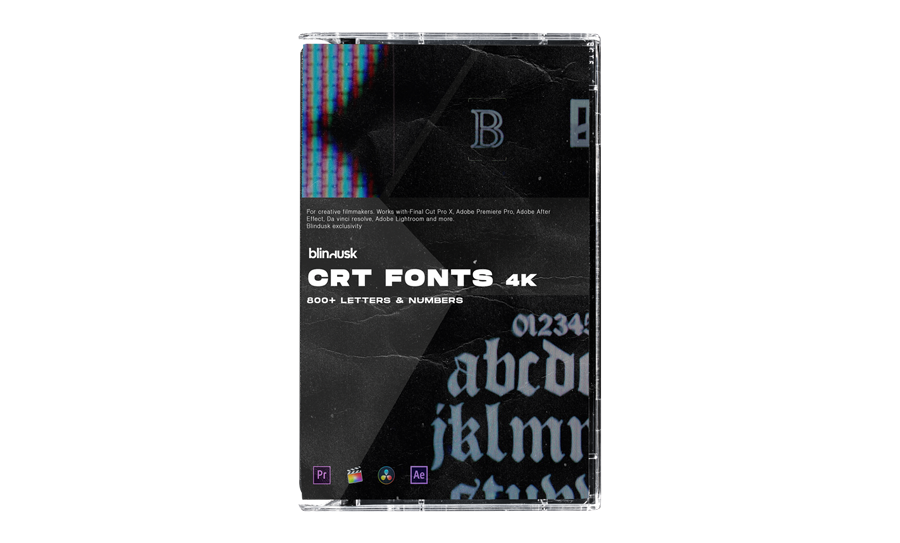 Blindusk 800多种4K真实复古质感CRT字体数字符号电影视频素材 影视音频 第1张