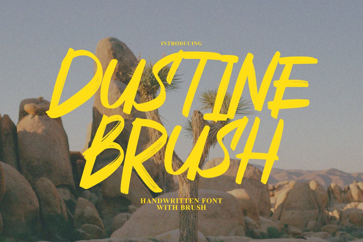 英文字体：复古邀请函包装海报标题设计手写毛笔英文字体 Dustine Brush Font . 第1张