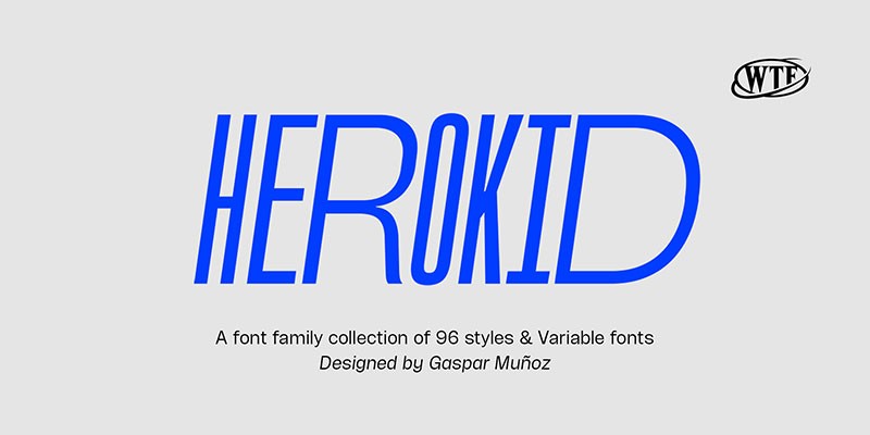 Herokid现代极简英文字体完整版 设计素材 第1张
