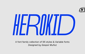 Herokid现代极简英文字体完整版