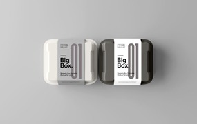 10款外卖快餐打包盒塑料食品包装盒PSD样机模型