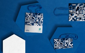 10款文创品牌科技展台效果瓷器耳机环保袋样机贴图PSD模型