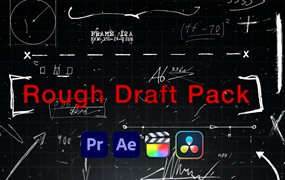 PR/AE/FCPX/达芬奇模板：180个独特手绘草稿档案信息涂鸦演示元素动画模板