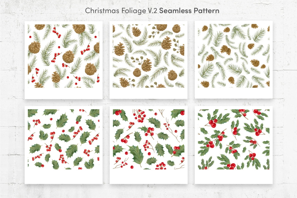6种不同风格圣诞节图案PAT/PNG素材 图片素材 第6张