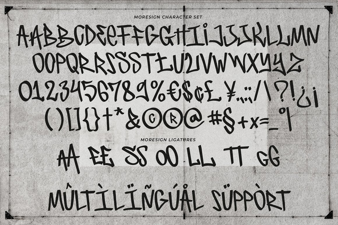 英文字体：大胆趣味街头涂鸦手绘手写记号笔标题LOGO设计PSAI字体安装包 Moresign - Tagging Graffiti . 第9张