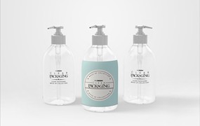 10款透明容器瓶子袋子饮料罐水瓶化妆品展示贴图样机PSD素材