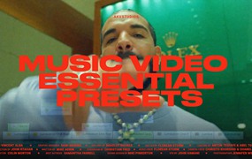 AKVStudios 75个创意嘻哈风格鱼眼夜视定格旋转镜头刻录音乐视频PR预设效果 Music Video Essential Presets