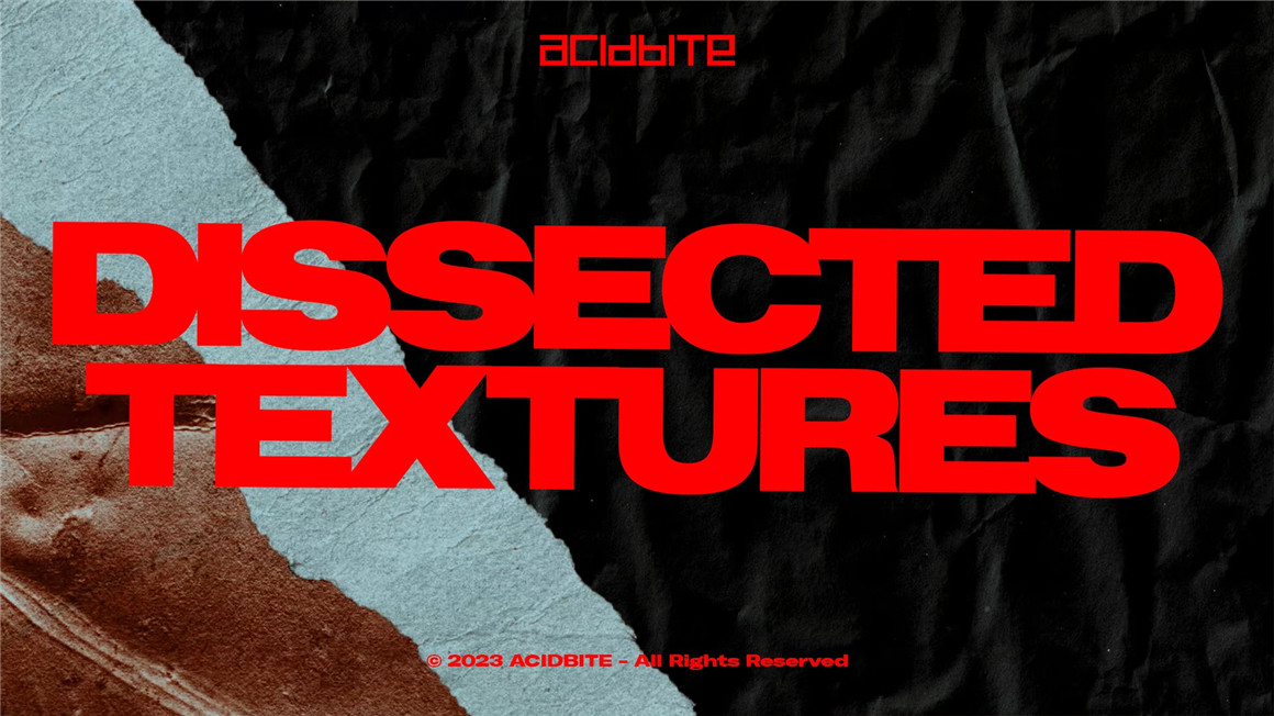 Acidbite DISSECTED TEXTURES 做旧粗糙垃圾美学纸张金属划痕材料混合叠加纹理视频素材 . 第1张
