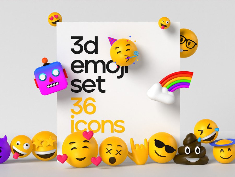 Anton mishin 高分辨率3D可爱emoji表情包图标 图标素材 第1张