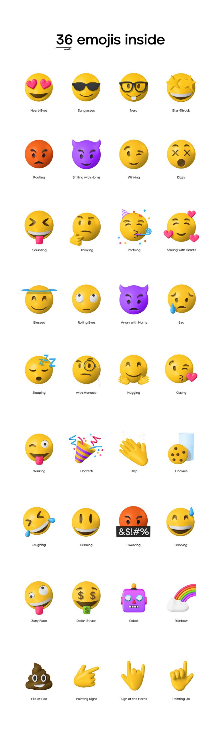 Anton mishin 高分辨率3D可爱emoji表情包图标 图标素材 第7张