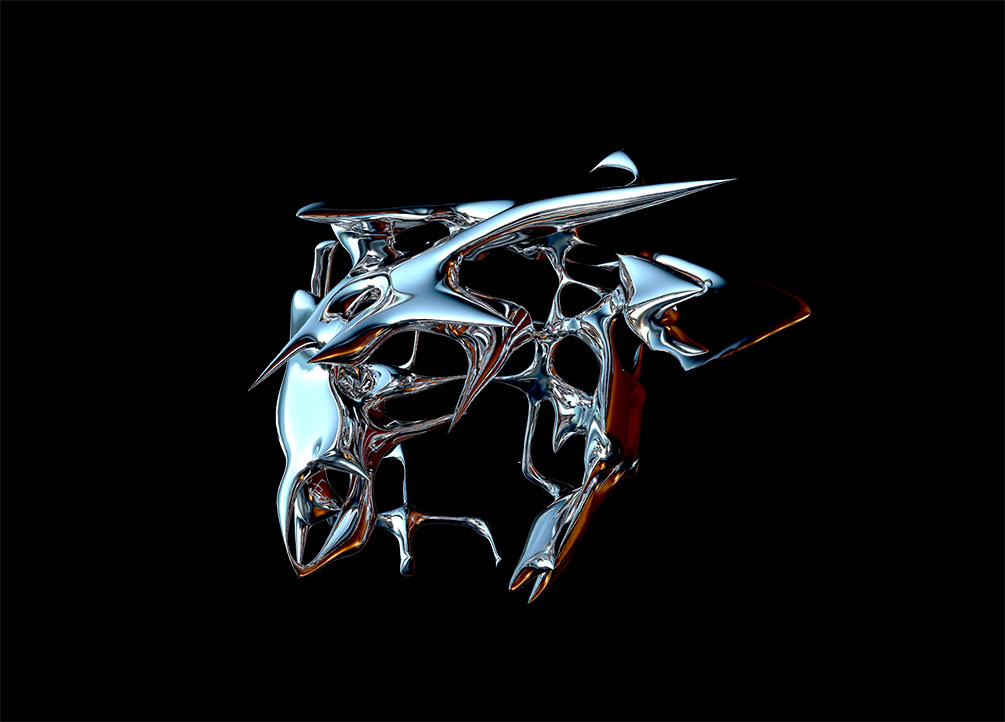 新潮酸性抽象异型科幻金属3D有机铬形状PNG素材 图片素材 第10张