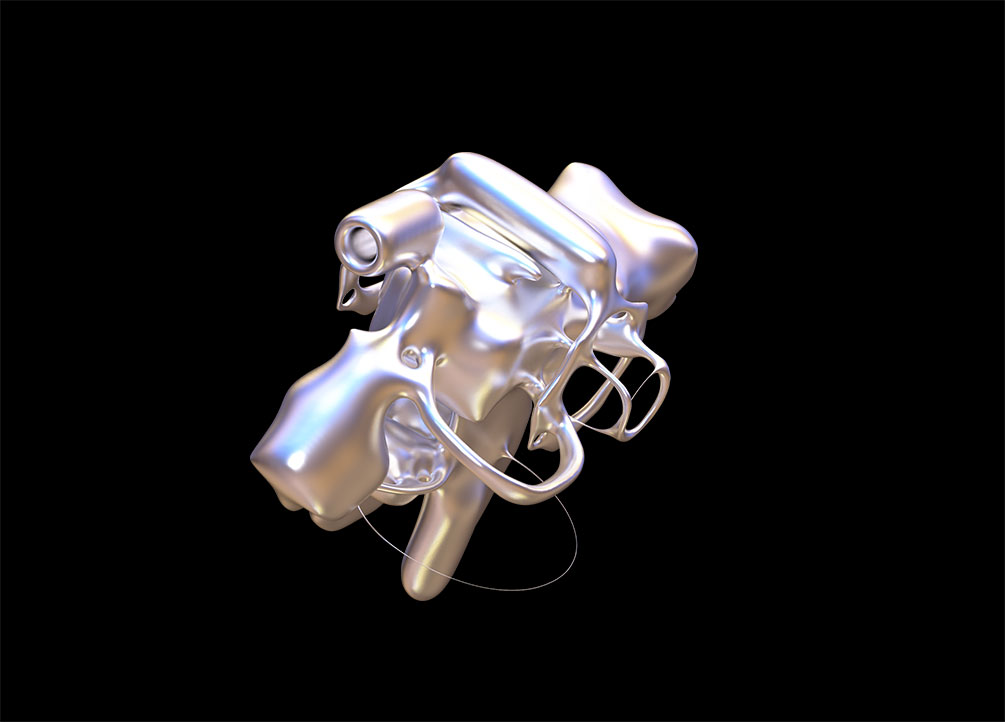 新潮酸性抽象异型科幻金属3D有机铬形状PNG素材 图片素材 第11张