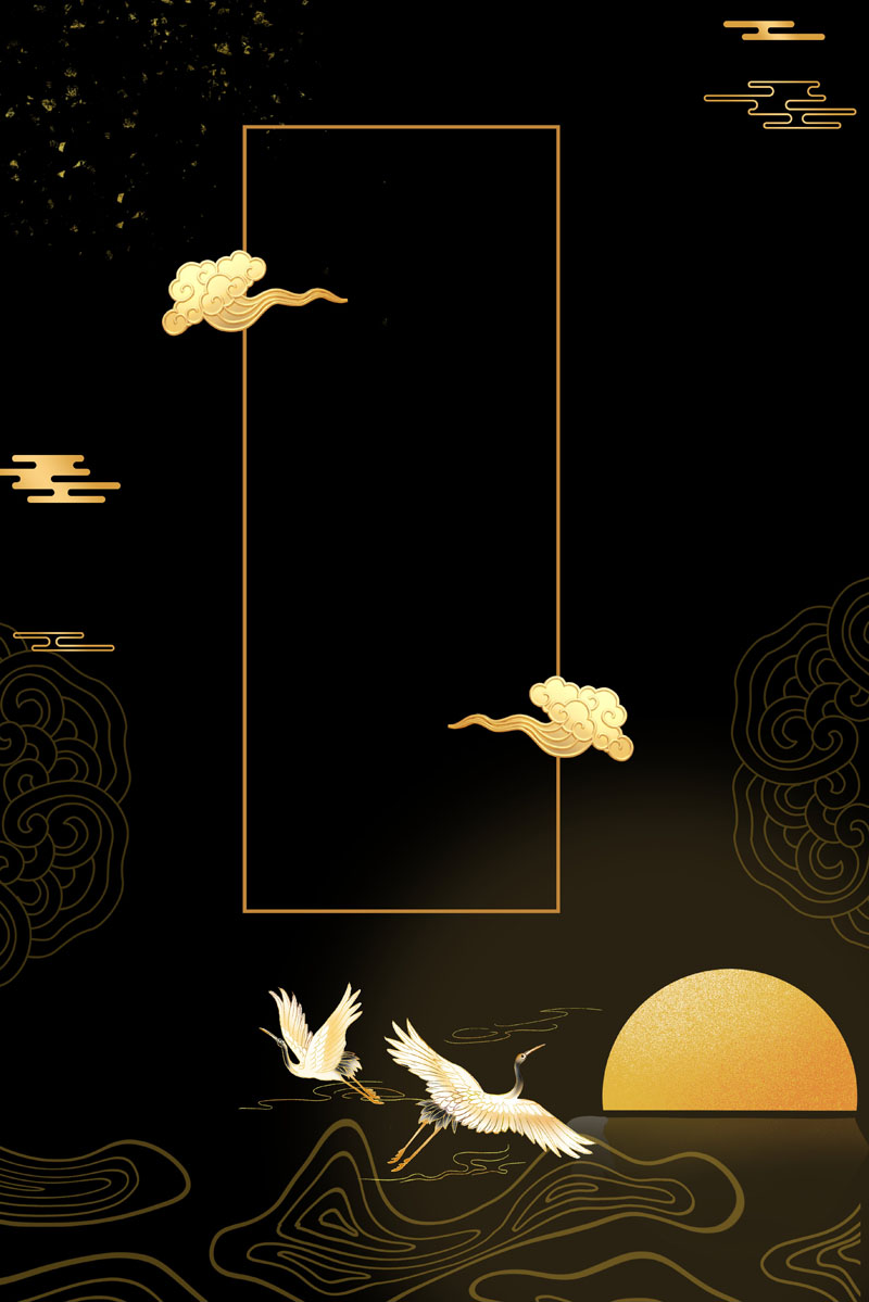 14款中国风烫金黑金风格中秋节背景PSD模板 设计素材 第3张