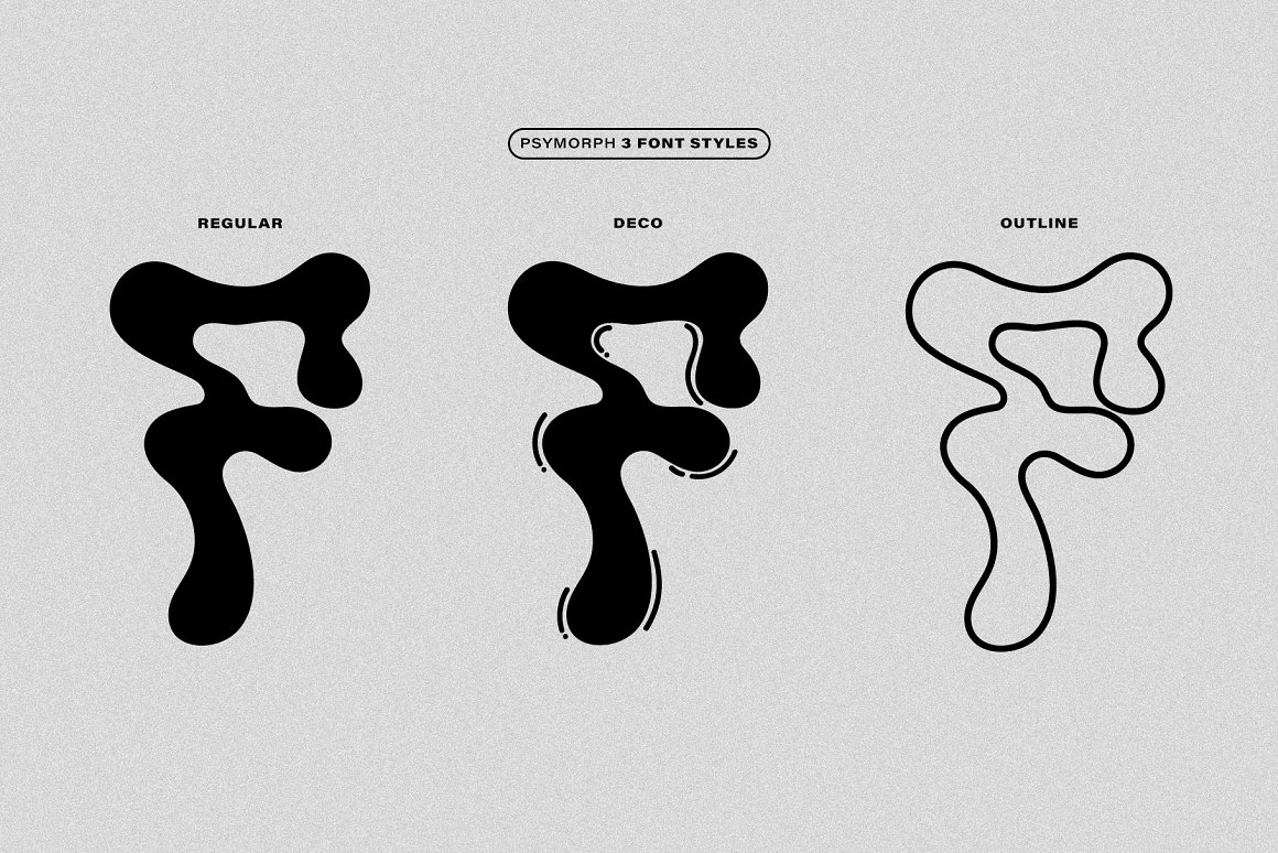 英文字体：复古手绘时髦扭曲Y2K美学时尚海报传单印刷品字体包 Psymorph - Trippy Display Font 设计素材 第3张
