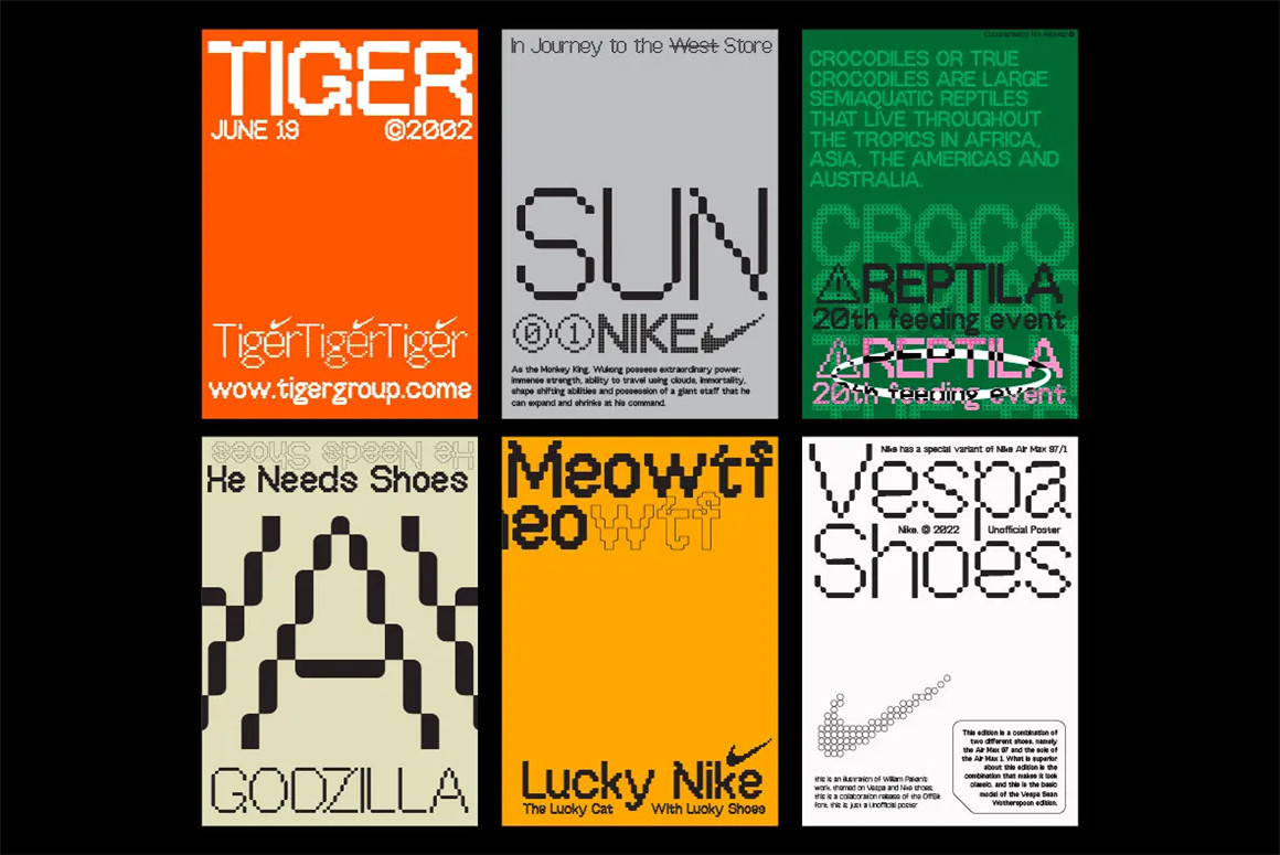 英文字体：暗黑复古8it现代像素风格海报标题服装包装设计英文字体 OffBit Typeface 设计素材 第5张
