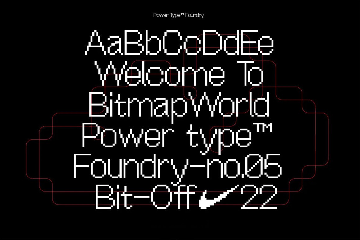 英文字体：暗黑复古8it现代像素风格海报标题服装包装设计英文字体 OffBit Typeface 设计素材 第7张