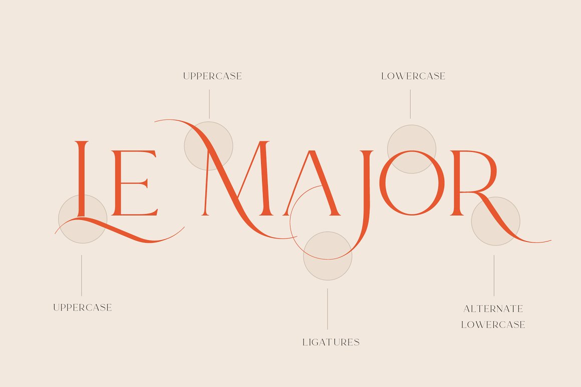 英文字体：时尚优雅奢华杂志婚礼海报标题衬线Logo英文艺术字体设计素材 Le Major Font 设计素材 第6张