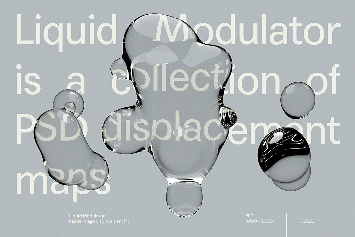 60款日系透明水滴极简液体气泡水珠空气感海报创意PNG合成素材 图片素材 第2张