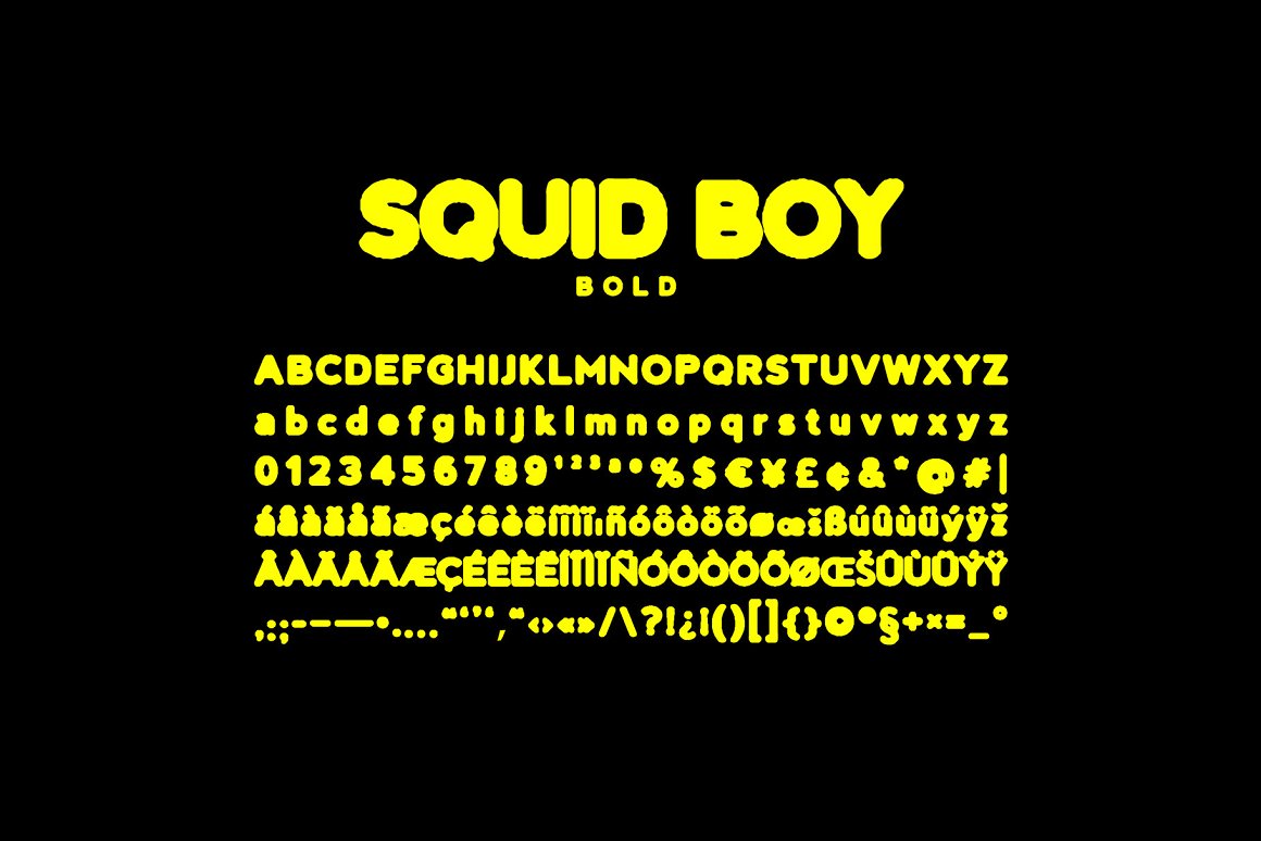 英文字体：大胆复古墨水印染渗色出血海报封面排版字体 Squid Boy - Ink Bleed Sans Serif 设计素材 第7张