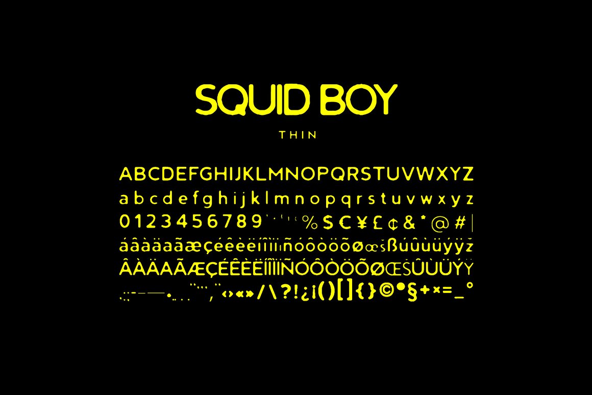 英文字体：大胆复古墨水印染渗色出血海报封面排版字体 Squid Boy - Ink Bleed Sans Serif 设计素材 第8张
