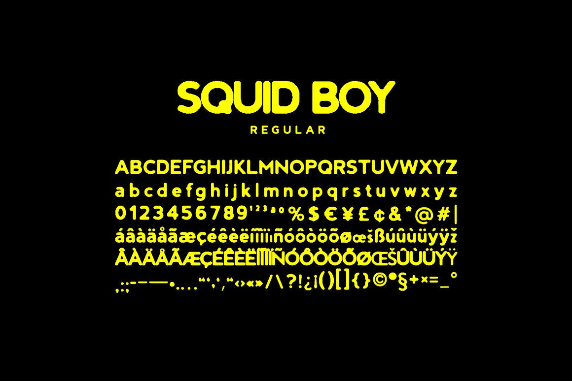 英文字体：大胆复古墨水印染渗色出血海报封面排版字体 Squid Boy - Ink Bleed Sans Serif 设计素材 第9张