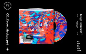 设计综合症：超酷艺术感做旧划痕塑料光盘CD唱片包装纹理+PSD样机
