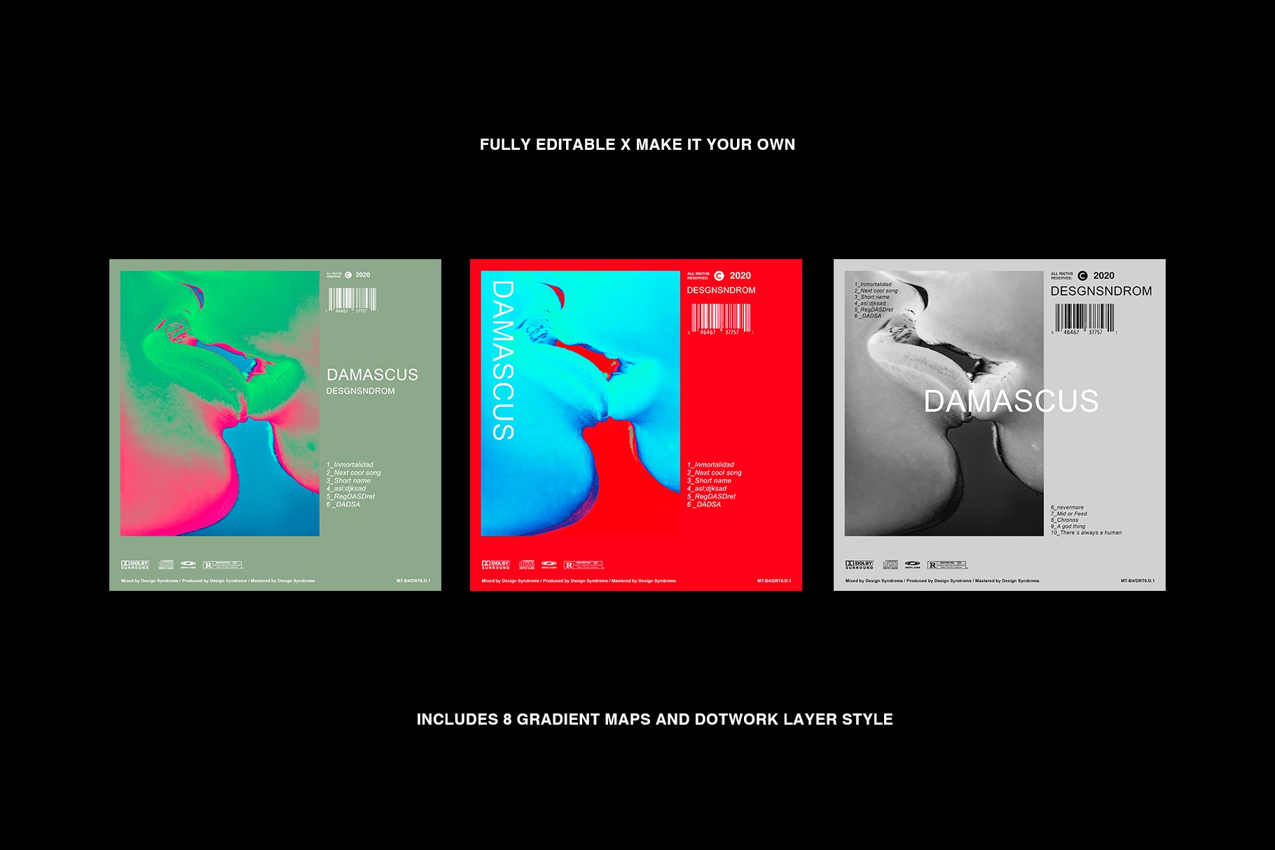 设计综合症：5个完全可定制艺术感的专辑封面PSD样机模板 VOL.1 样机素材 第4张