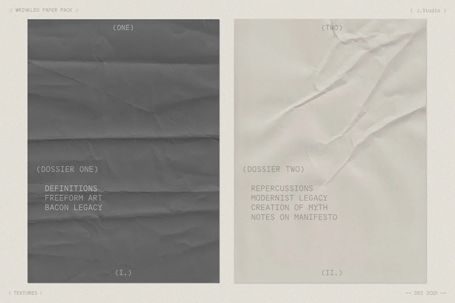 80款高清复古褶皱折痕纸张肌理纹理材质贴图背景图片设计素材 Wrinkled Paper Pack – 70+ PNG Files , 第7张