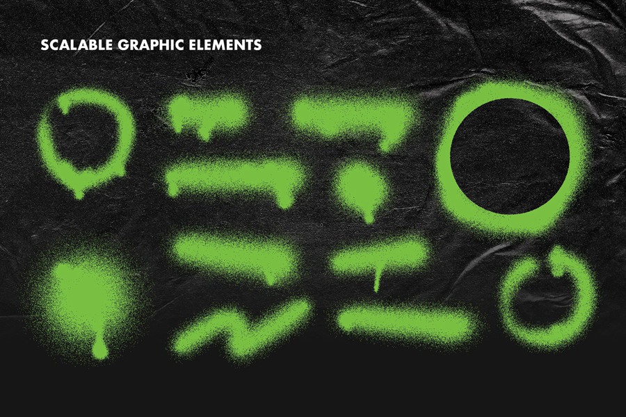 新潮嘻哈说唱绿色喷雾都市风格艺术家活动海报PSD模板 设计素材 第4张