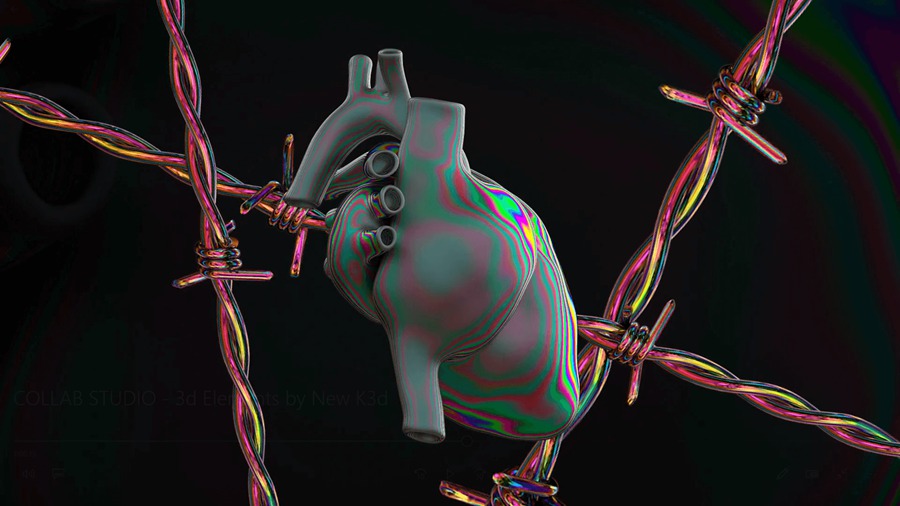 COLLAB STUDIO 36+新潮全息酸性艺术感抽象3D金属渐变物料元素视频素材 3D ELEMENTS 影视音频 第5张