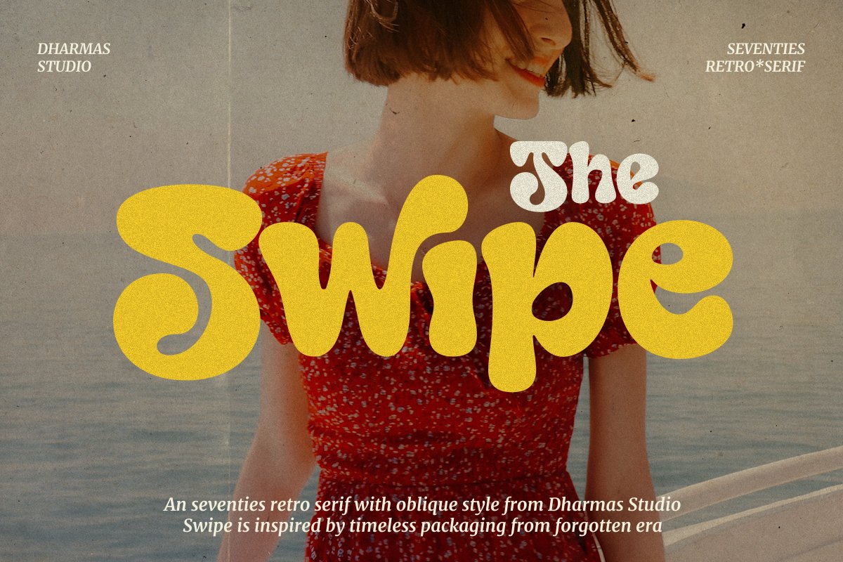 英文字体：70年代复古粗体风格大胆斜体柔和杂志海报封面字体 Swipe - Seventies Retro Typeface 设计素材 第1张