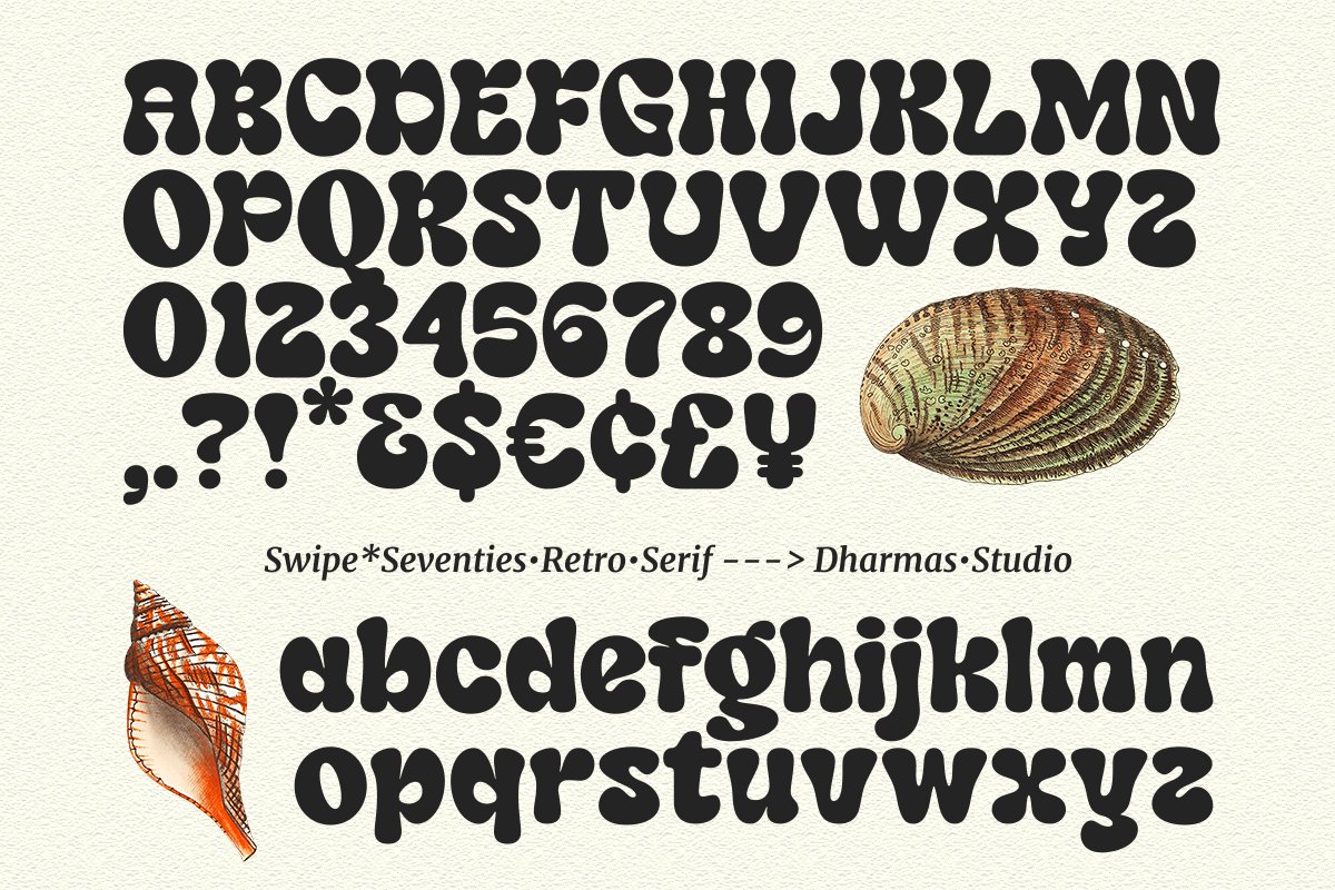 英文字体：70年代复古粗体风格大胆斜体柔和杂志海报封面字体 Swipe - Seventies Retro Typeface 设计素材 第12张