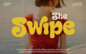 英文字体：70年代复古粗体风格大胆斜体柔和杂志海报封面字体 Swipe - Seventies Retro Typeface