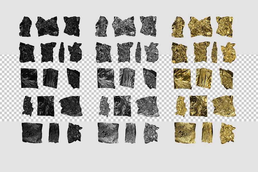Flyerwrk 新潮现代感手工制作褶皱切割形状金属箔纹理图片素材 ALUMEN – METAL FOIL TEXTURES 图片素材 第9张