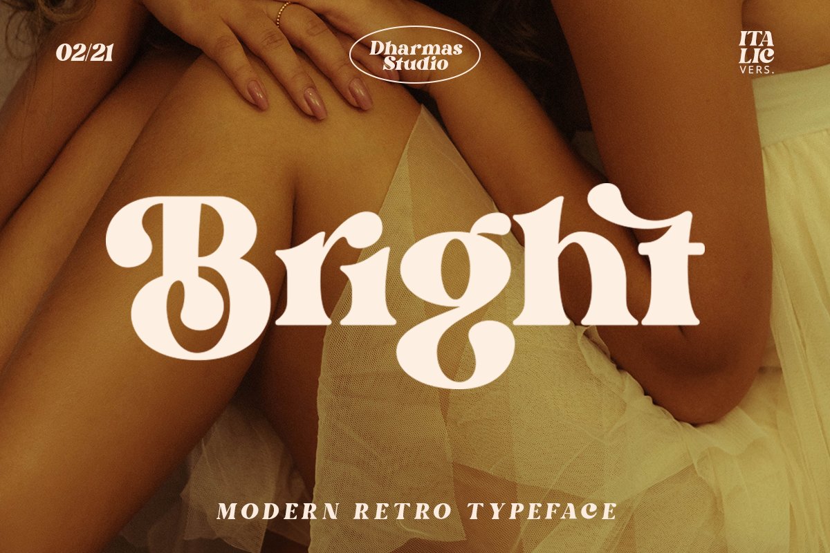 英文字体：60年代复古现代时尚杂志斜体衬线英文字体 Bright - Modern Retro 设计素材 第1张