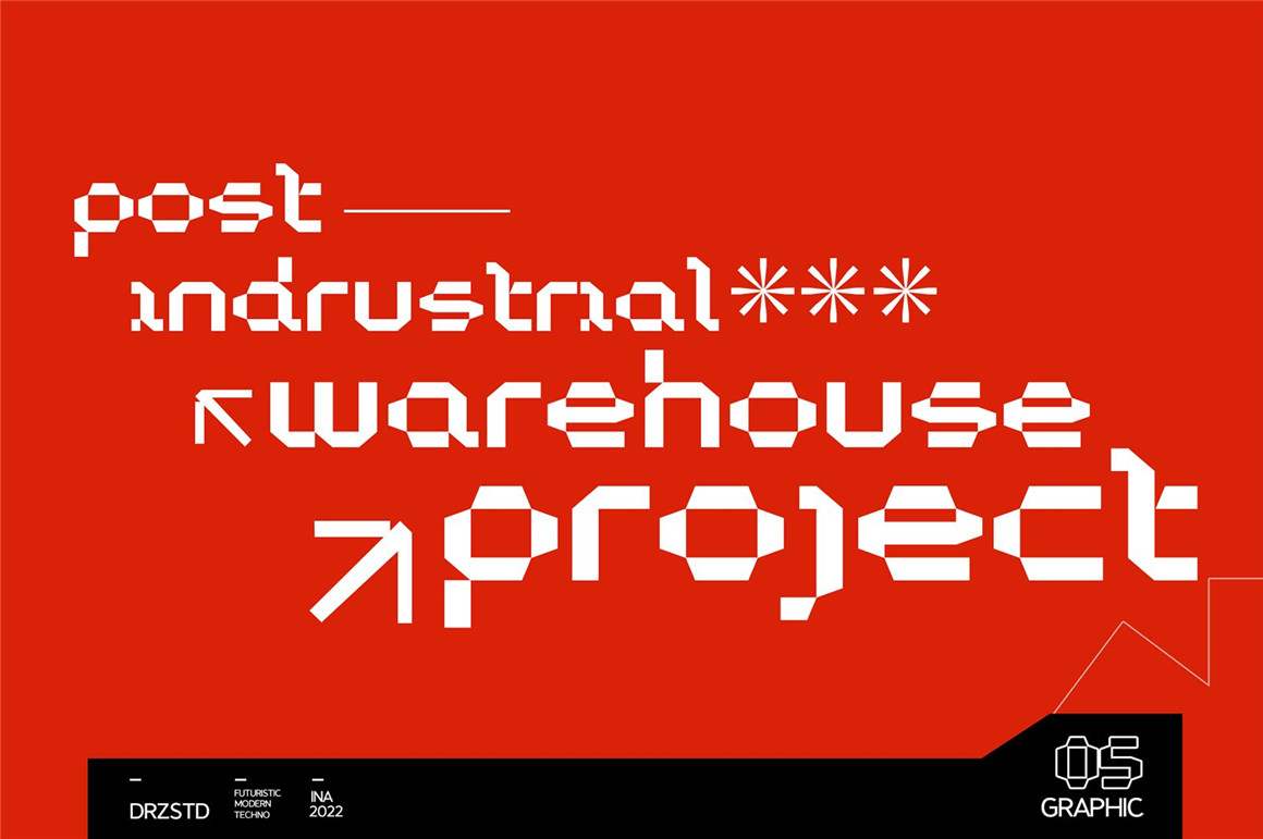 Sitewalk 未来派暗黑机能科幻像素风格海报封面英文字体 Futuristic Pixel Font 设计素材 第5张