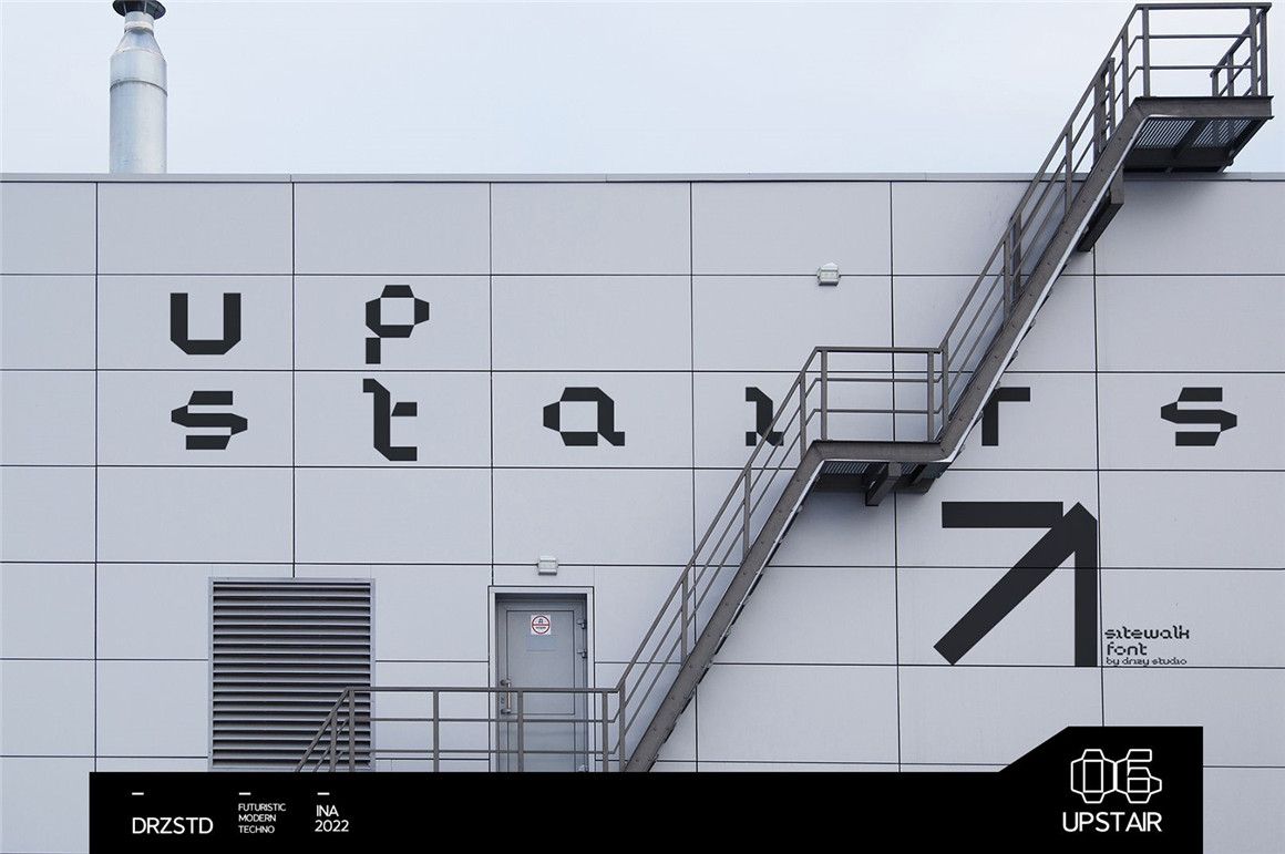 Sitewalk 未来派暗黑机能科幻像素风格海报封面英文字体 Futuristic Pixel Font 设计素材 第6张