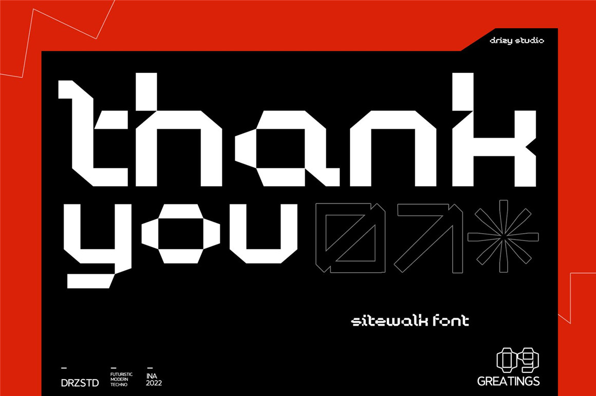 Sitewalk 未来派暗黑机能科幻像素风格海报封面英文字体 Futuristic Pixel Font 设计素材 第9张