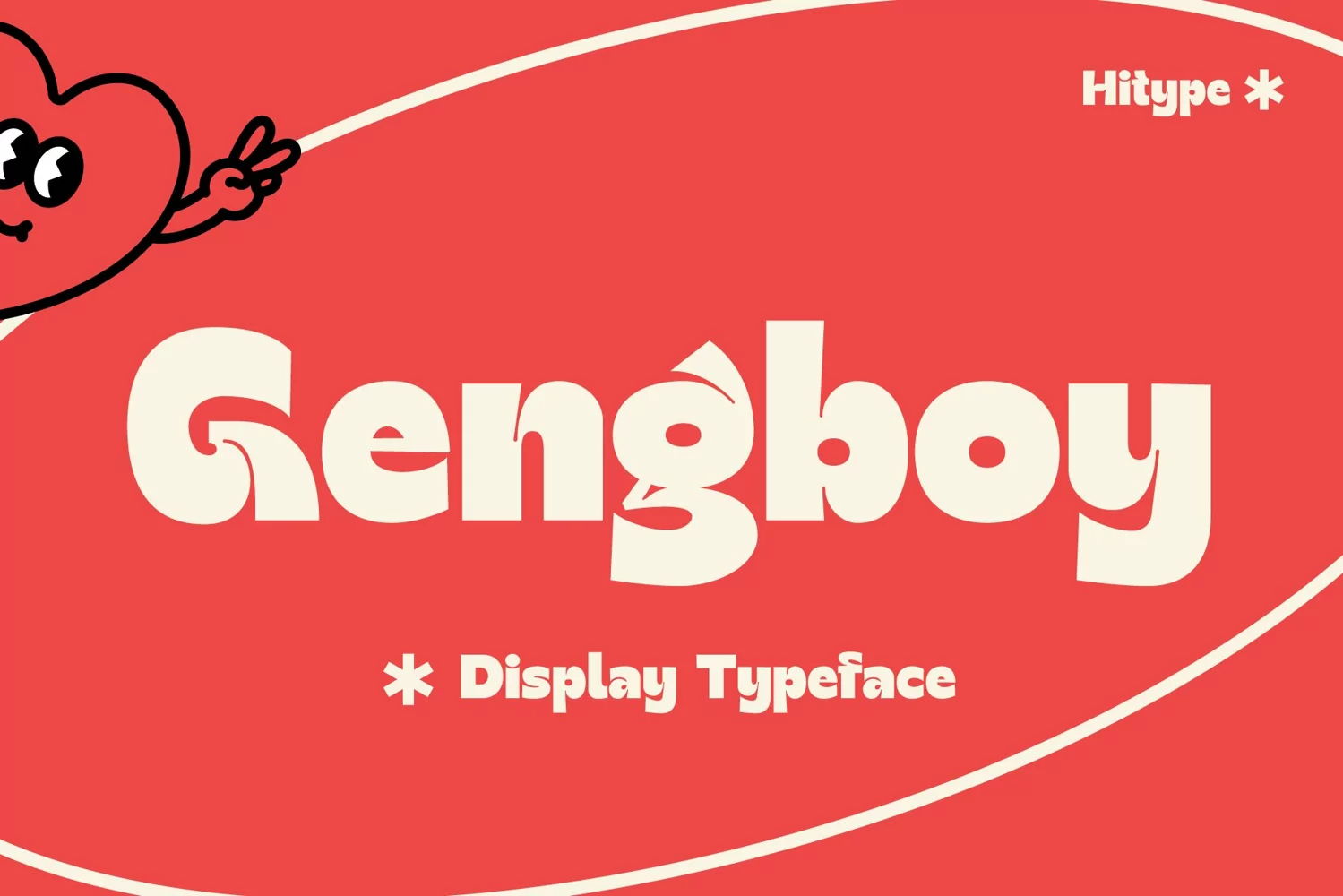英文字体：独特卡通童趣俏皮贴纸标签海报包装标题LOGO徽标设计PS粗体字体 Gengboy Display Typeface – Hitype 设计素材 第1张