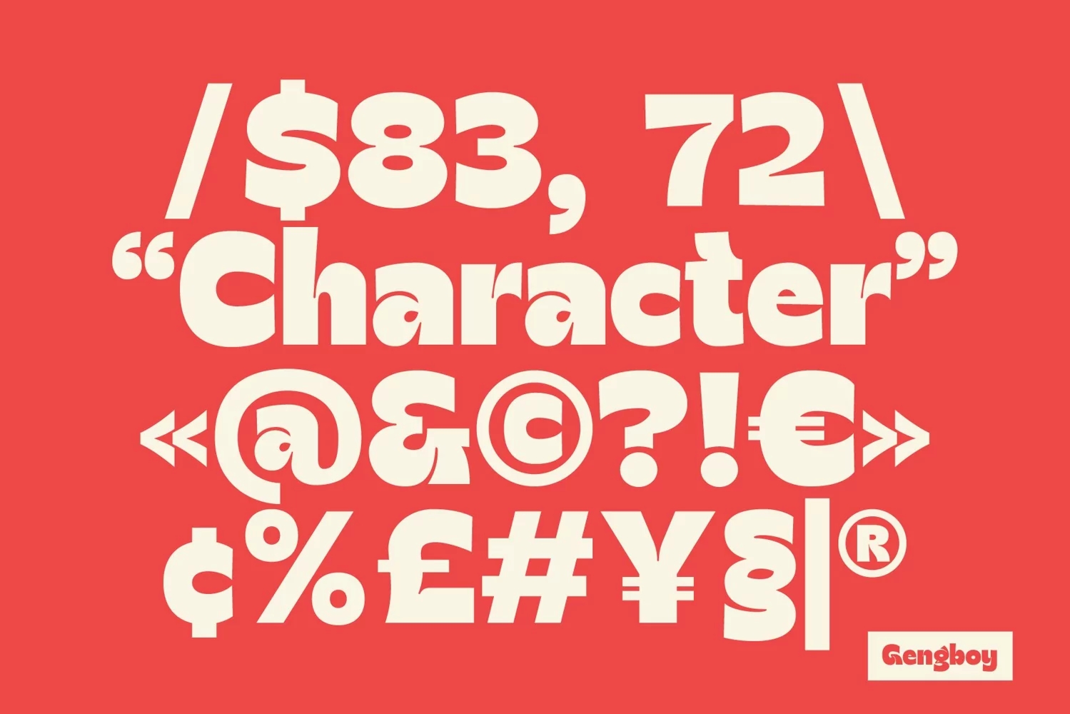英文字体：独特卡通童趣俏皮贴纸标签海报包装标题LOGO徽标设计PS粗体字体 Gengboy Display Typeface – Hitype 设计素材 第9张