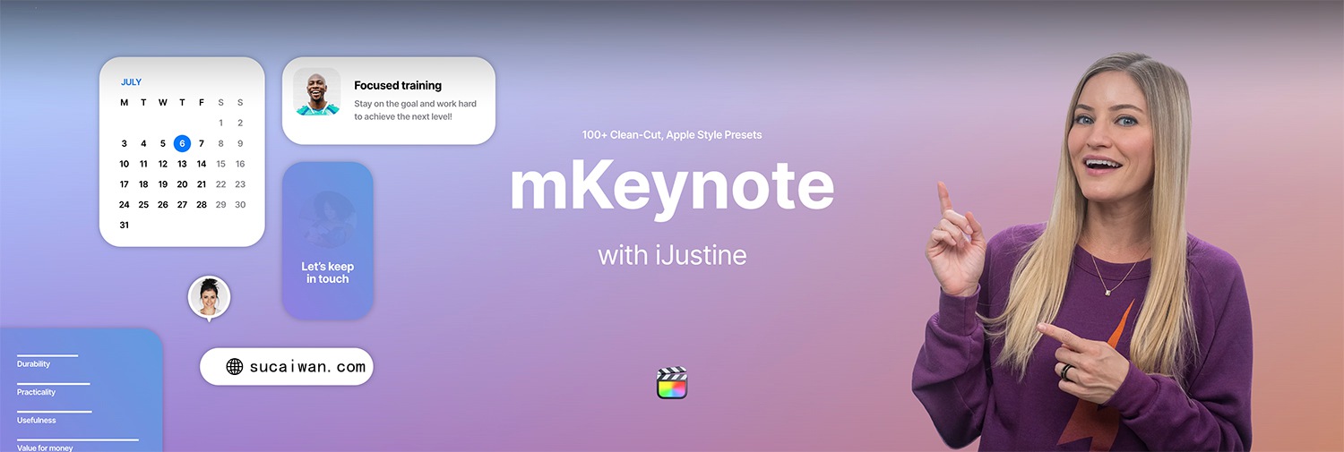 MotionVFX – mKeynote Apple风格背景动画动态标题信息图表LOGO动画主题演讲海报排版FCPX插件 插件预设 第2张