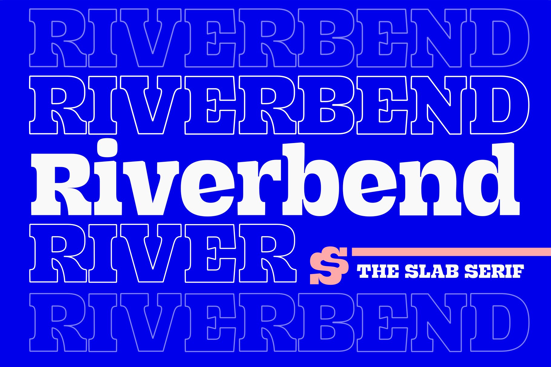 Riverbend 一款复古美学精神和活力俏皮曲线标题海报艺术展示粗衬线字体 设计素材 第1张