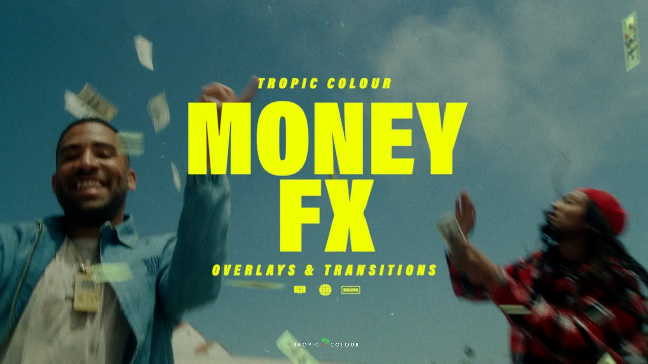 Tropic Colour 60多种复古嘻哈说唱街头音乐视频后期纸币飘落叠加擦拭遮罩转换过渡 TC – MONEY FX OVERLAYS & TRANSITIONS 插件预设 第1张