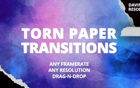 达芬奇预设：4K横屏和竖屏撕纸转场过渡Torn Paper Transitions