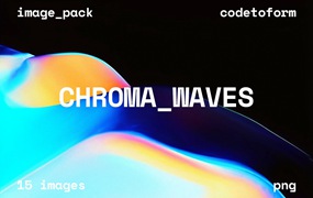 15张现代高分辨率渐变弥散光波浪抽象艺术背景 Chroma Waves Abstract Backgrounds